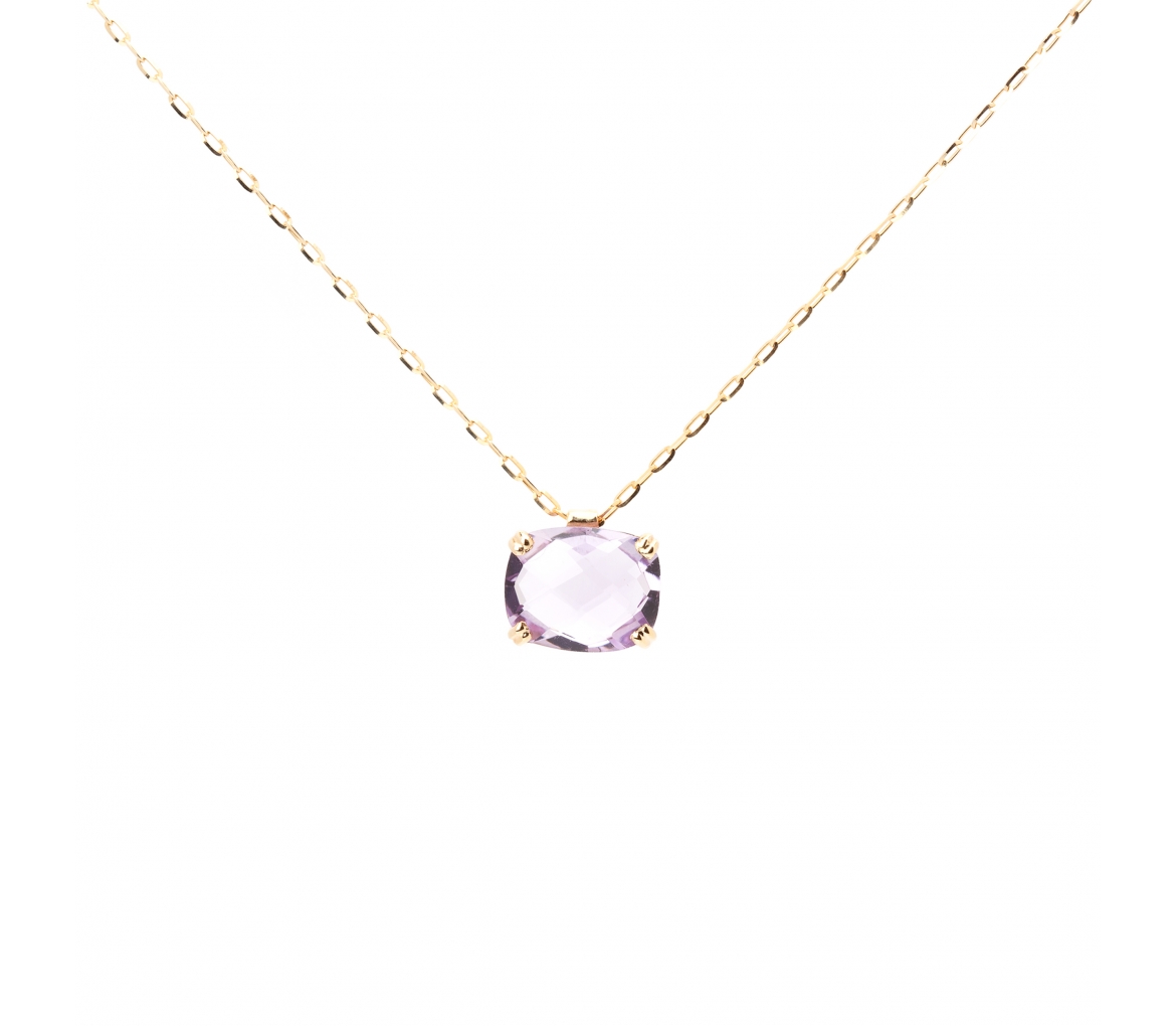 Gold Dolce Vita necklace with light amethyst - 1