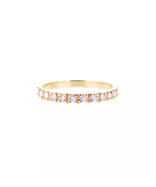 Złota obrączka eternity band z brylantami Light Pink do połowy CMP024 - 1