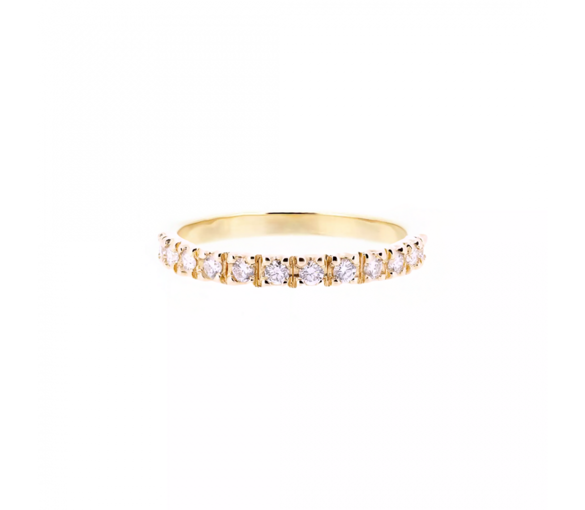 Złota obrączka eternity band z brylantami Light Pink do połowy CMP024 - 1