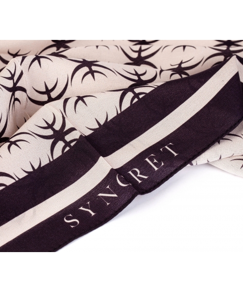 Silk Scarf Syncret 1 Black & White - 1