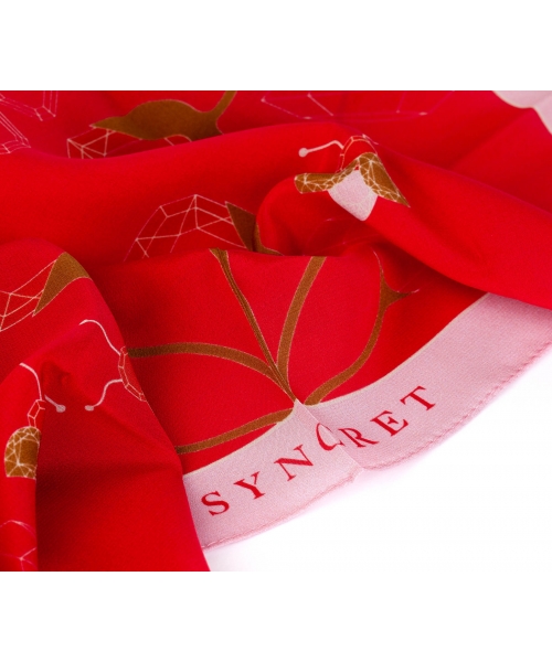 Silk Scarf Syncret 2 Red & Pink - 1