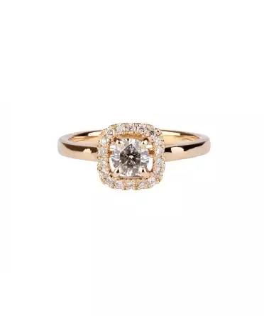 Gold engagement diamond ring - 1