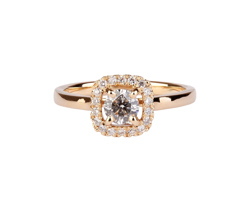 Gold engagement diamond ring - 1