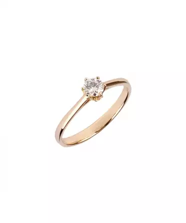 Gold engagement 0.30 ct diamond ring - 2