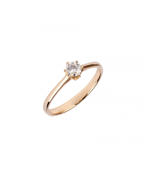 Gold engagement 0.30 ct diamond ring - 2