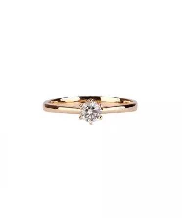 Gold engagement 0.30 ct diamond ring - 1