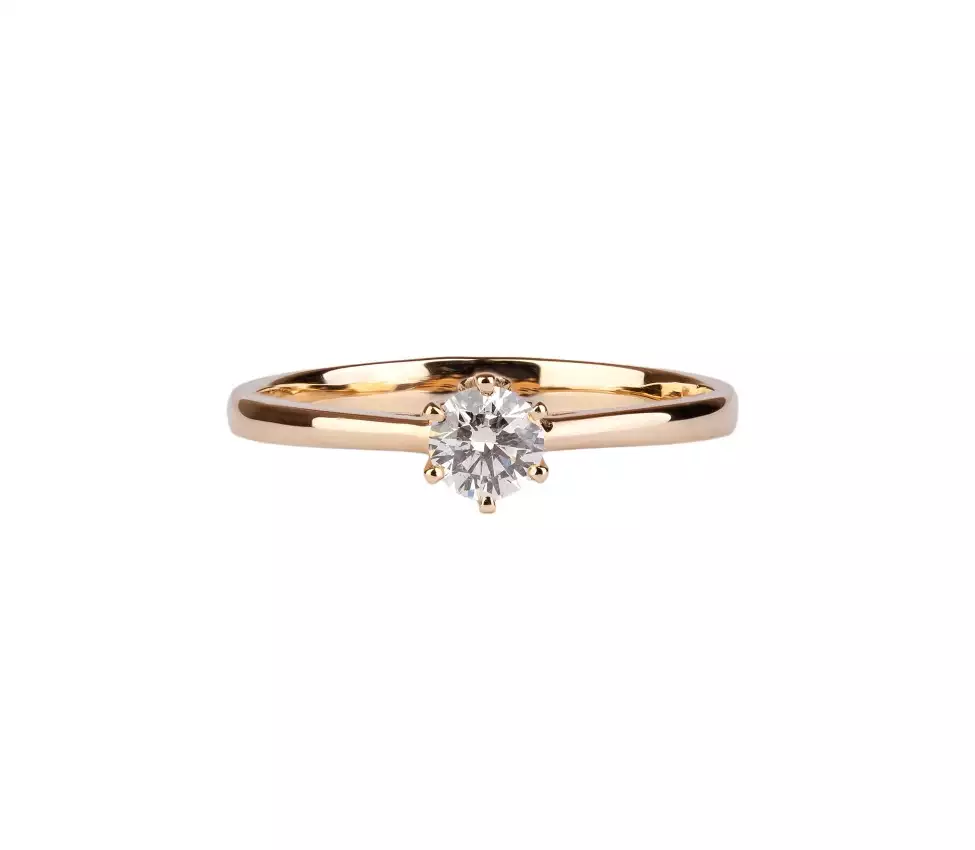 Gold engagement 0.30 ct diamond ring - 1