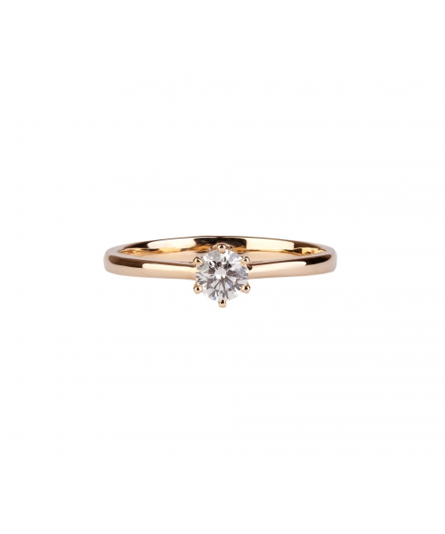 Gold engagement 0.30 ct diamond ring - 1