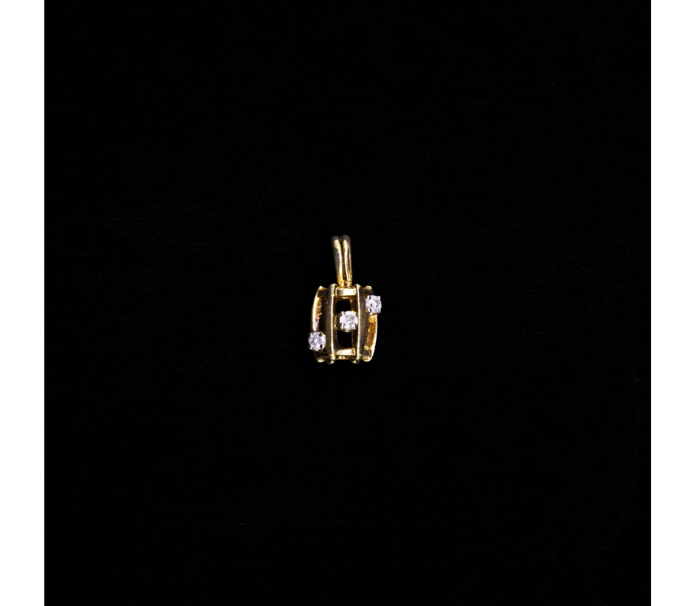 Gold pendant with diamonds, vintage - 1