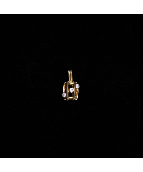 Gold pendant with diamonds, vintage - 1