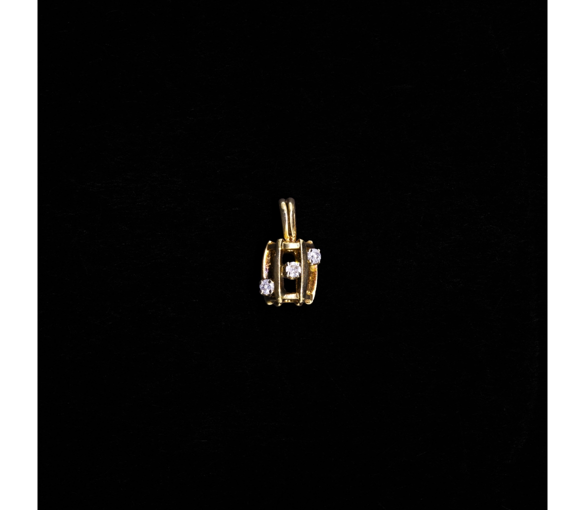 Gold pendant with diamonds, vintage - 1