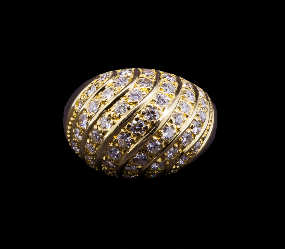 Pierścionek z brylantami 1,23 ct, Vintage, Złoto 750 - 1