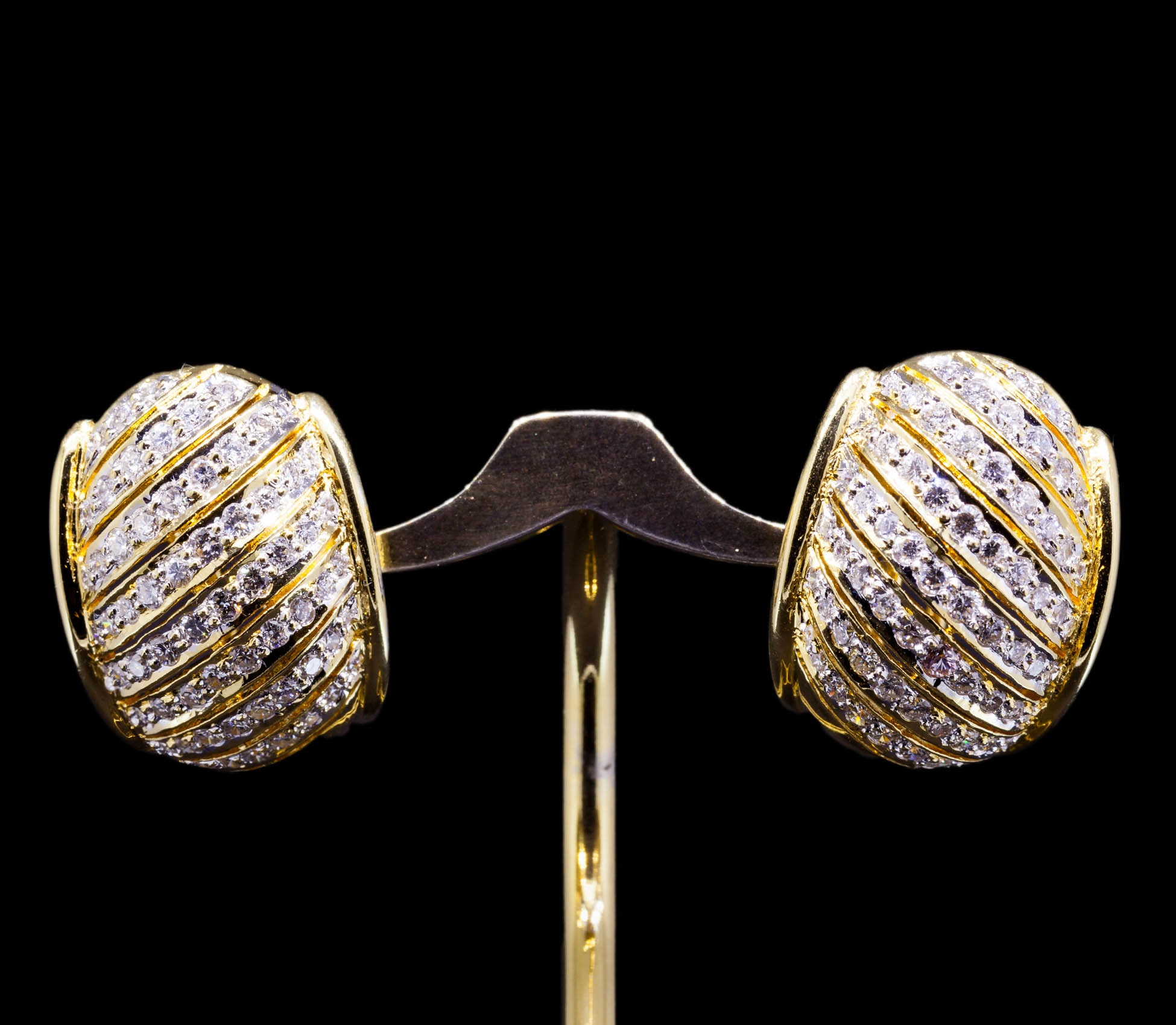 Kolczyki z brylantami ok. 2 ct, Vintage, Złoto 750 - 1 Kolczyki z brylantami ok. 2 ct, Vintage, Złoto 750 - 1
