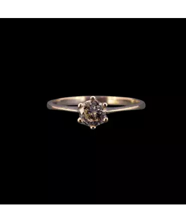 18K Gold, 0.40 ct Diamond Engagement Ring, 1st Half of the XX Century - 1