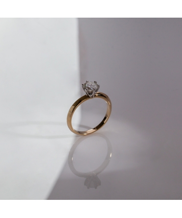 14K White Gold Engagement Ring with 0,50 ct Diamond Syncret Classy - 13