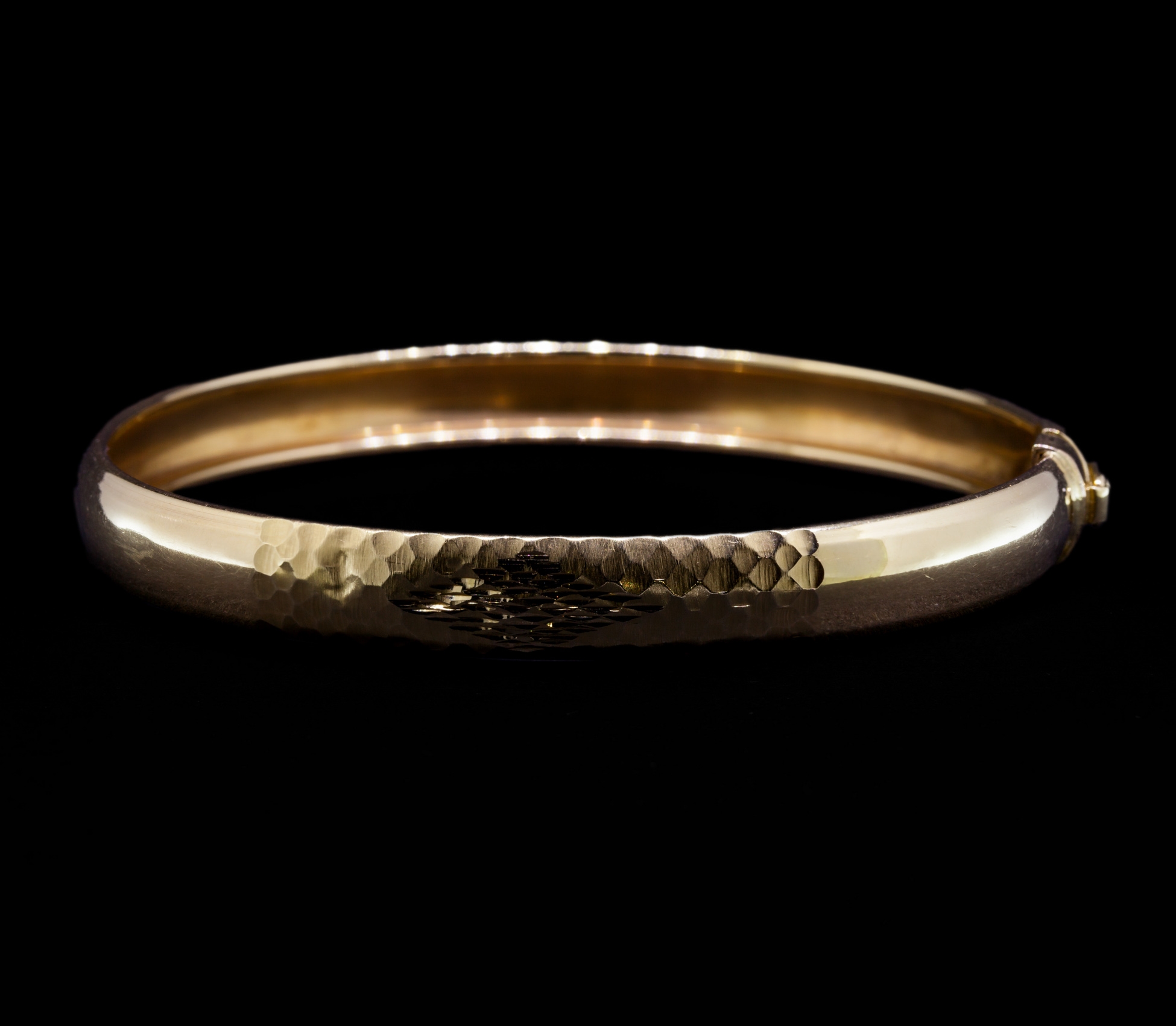 14K Gold Hammered Bracelet, Hungary - 1 14K Gold Hammered Bracelet, Hungary - 1