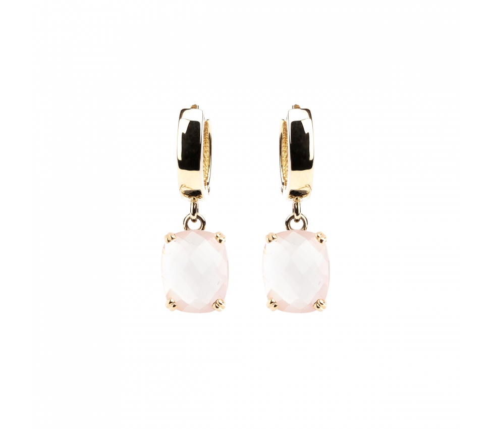 14K Gold Dolce Vita Earrings with Rose Quartz - 1