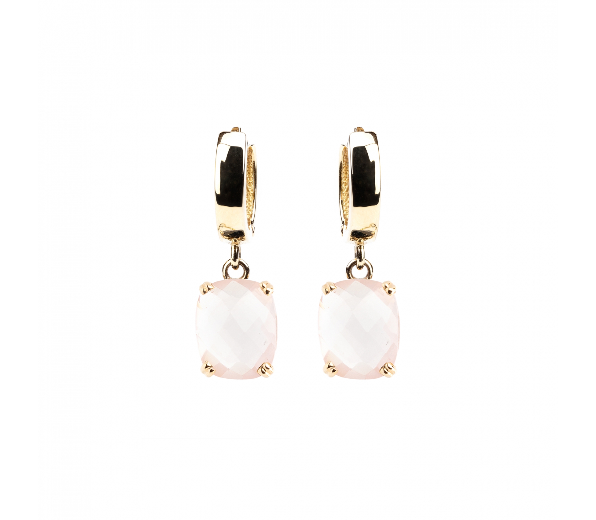 14K Gold Dolce Vita Earrings with Rose Quartz - 1 14K Gold Dolce Vita Earrings with Rose Quartz - 1