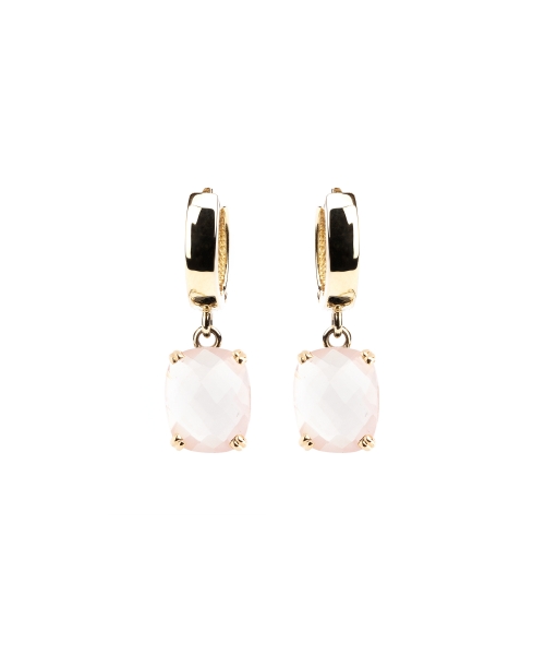14K Gold Dolce Vita Earrings with Rose Quartz - 1