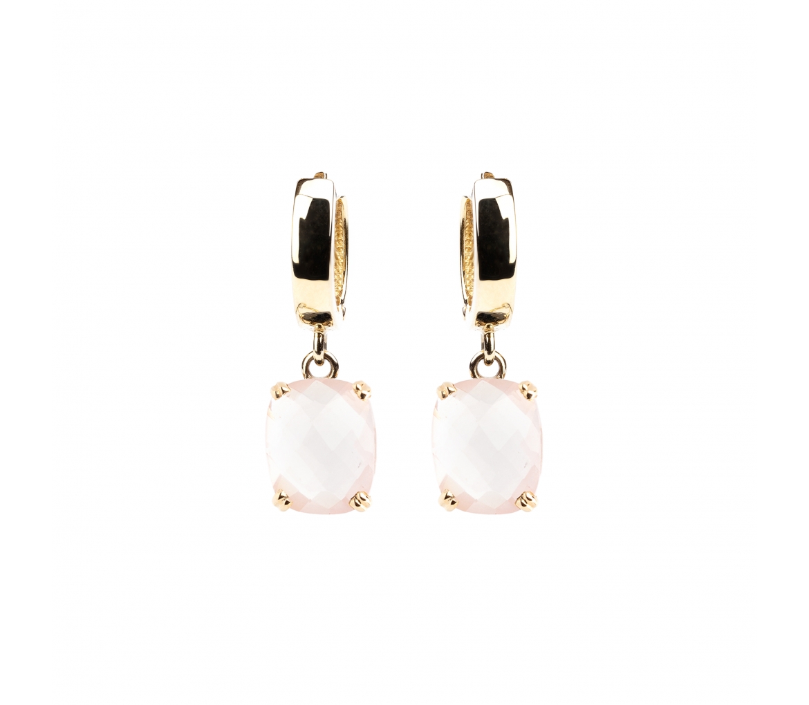 14K Gold Dolce Vita Earrings with Rose Quartz - 1