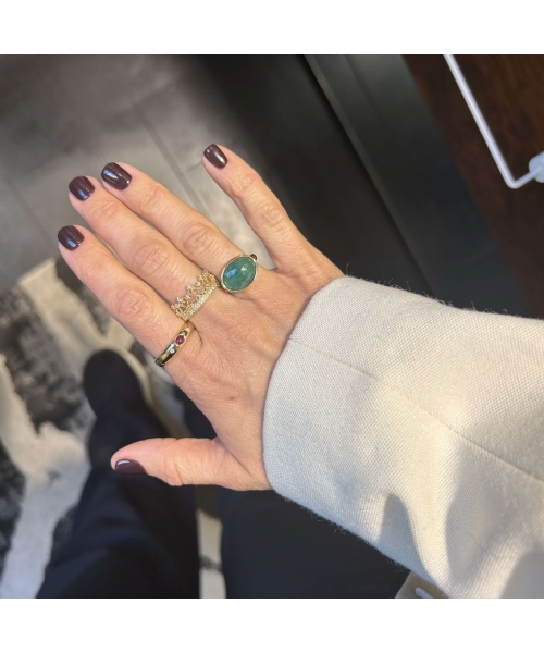 14K Gold Ring with a Faceted 4 ct Emerald - 6