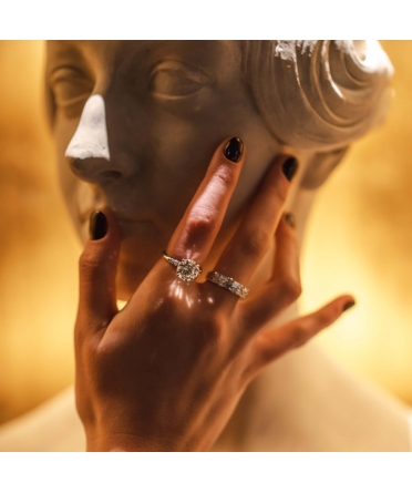 Pierścionek z brylantem 3,53 ct, Złoto 585, Platyna - 2