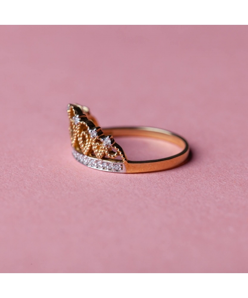 14K Gold, Crown Ring - 4