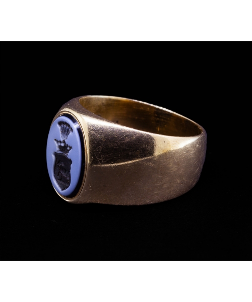 14K Gold, Heraldic Signet Ring with Bicolour Onyx, Prague 1872–1922 - 2