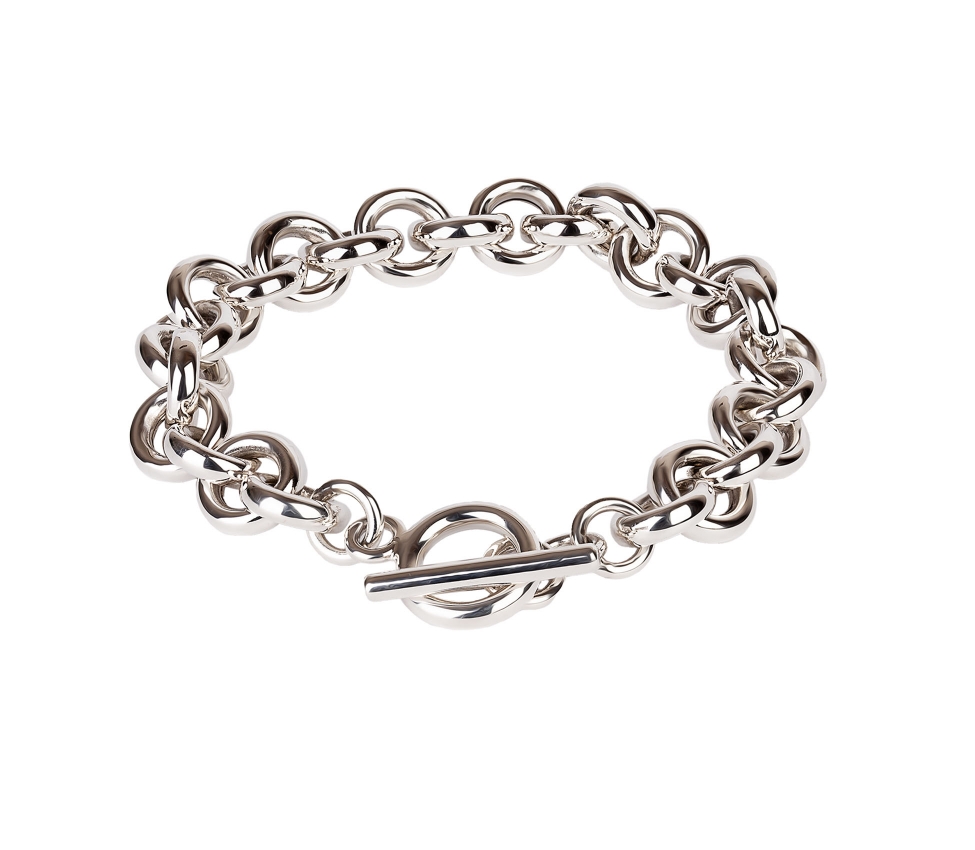 Sterling Silver Rollo Bracelet with Toggle Clasp - 1
