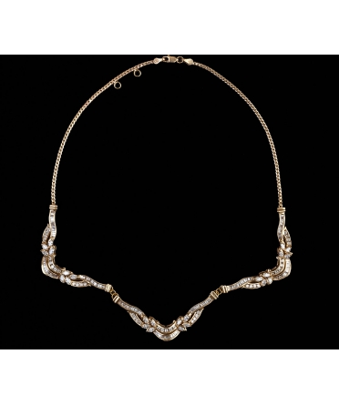 Kolia z diamentami 3,76 ct, Vintage, Złoto 375 - 1
