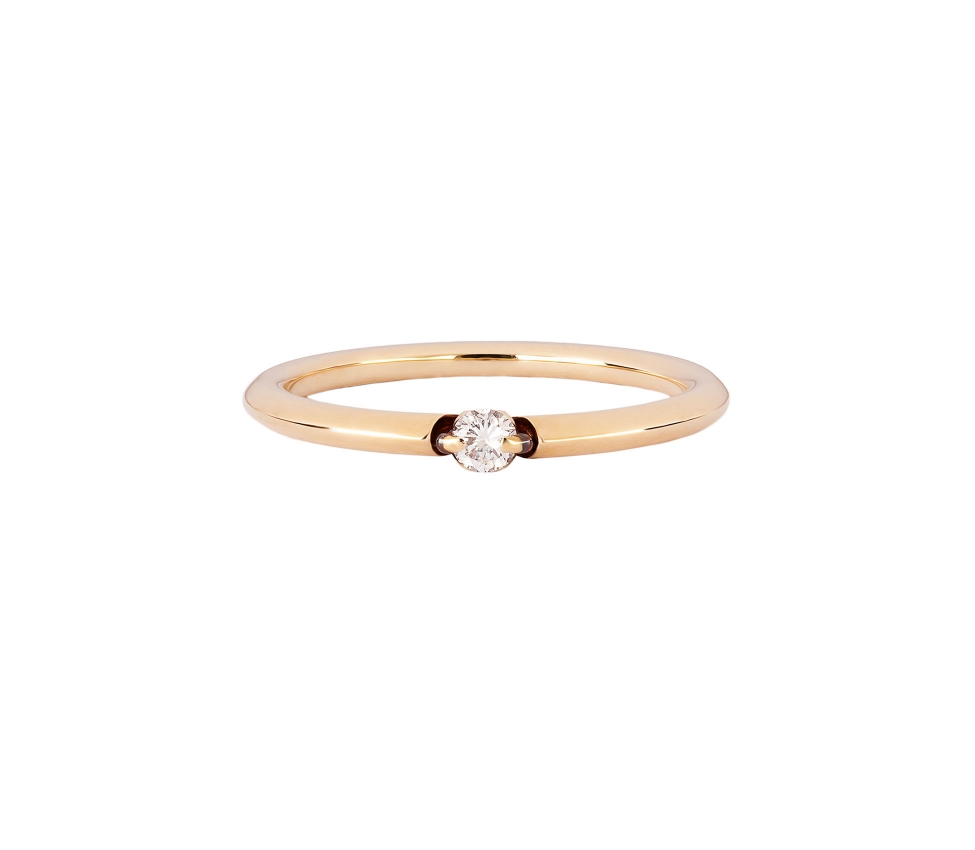 14K Gold, Subtle Diamond Ring - 1