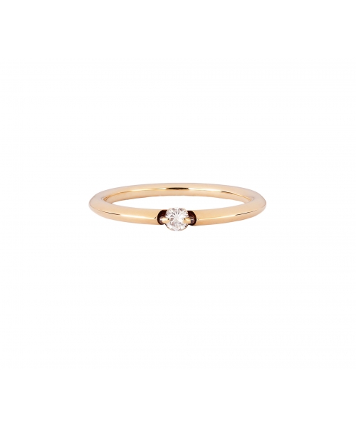 14K Gold, Subtle Diamond Ring - 1