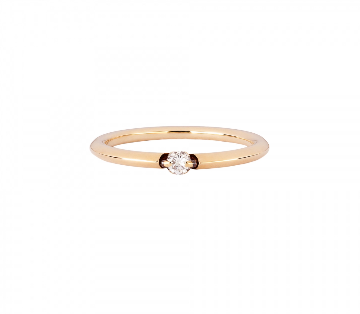 14K Gold, Subtle Diamond Ring - 1