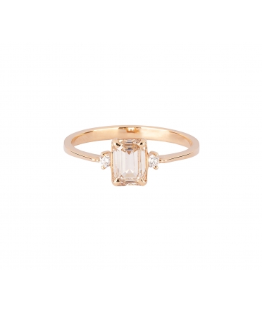 Pierścionek z diamentem 1 ct w szlifie Emerald, Złoto 585 - 1
