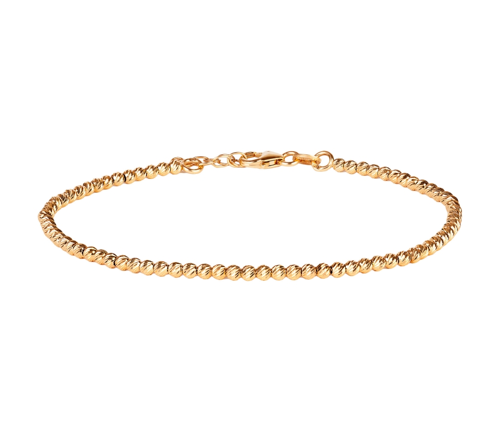 14K Gold, Bracelet with Gold Beads - 1