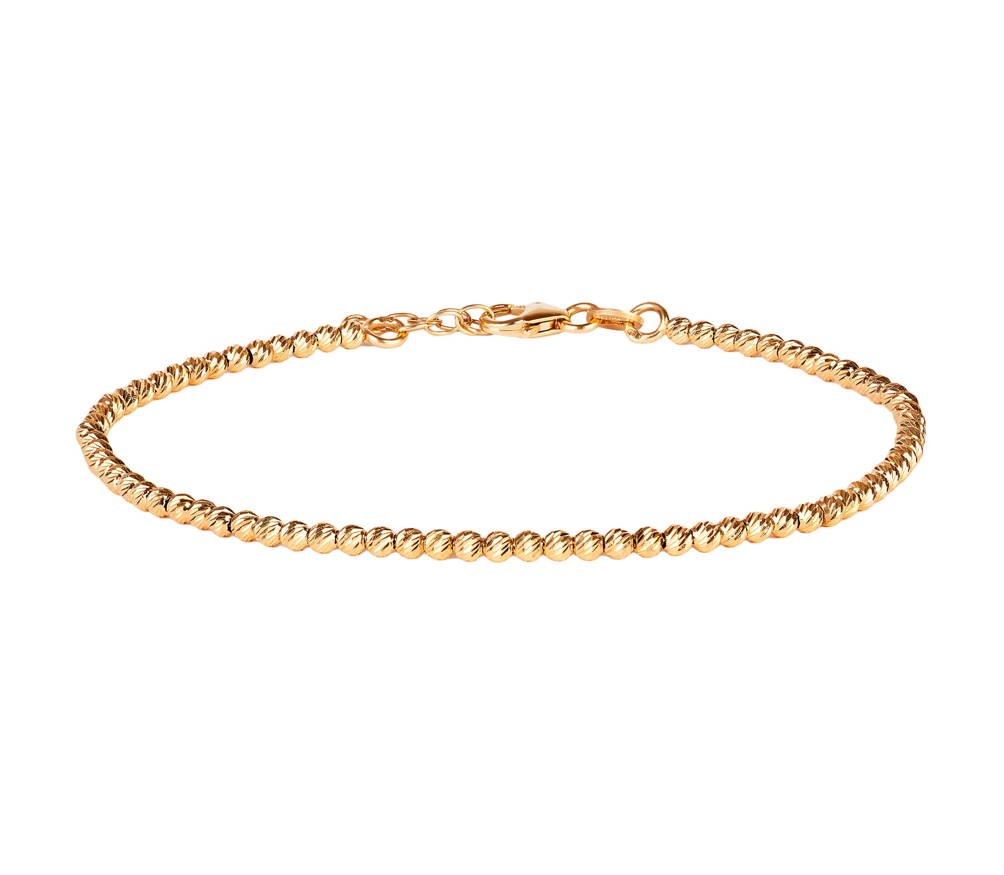 14K Gold, Bracelet with Gold Beads - 1 14K Gold, Bracelet with Gold Beads - 1