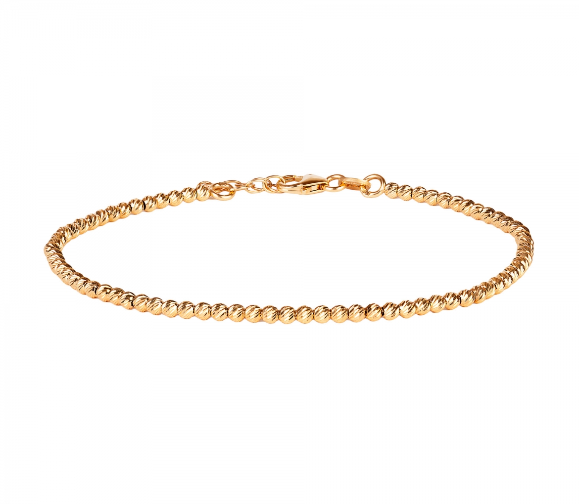 14K Gold, Bracelet with Gold Beads - 1