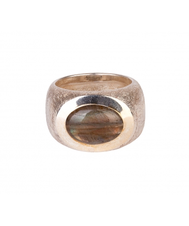 Sygnet z labradorytem, Złoto 24K, Srebro - 1
