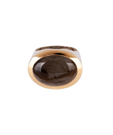 Sygnet z labradorytem, Złoto 24K, Srebro - 1