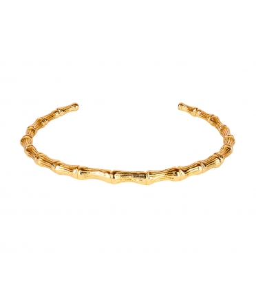 Gold-Plated Bronze Stiff Bamboo Bracelet - 1