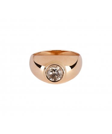Sygnet z diamentem 1 ct Brownish Yellow, Złoto 585 - 2
