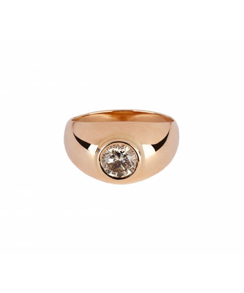 Sygnet z diamentem 1 ct Brownish Yellow, Złoto 585 - 2
