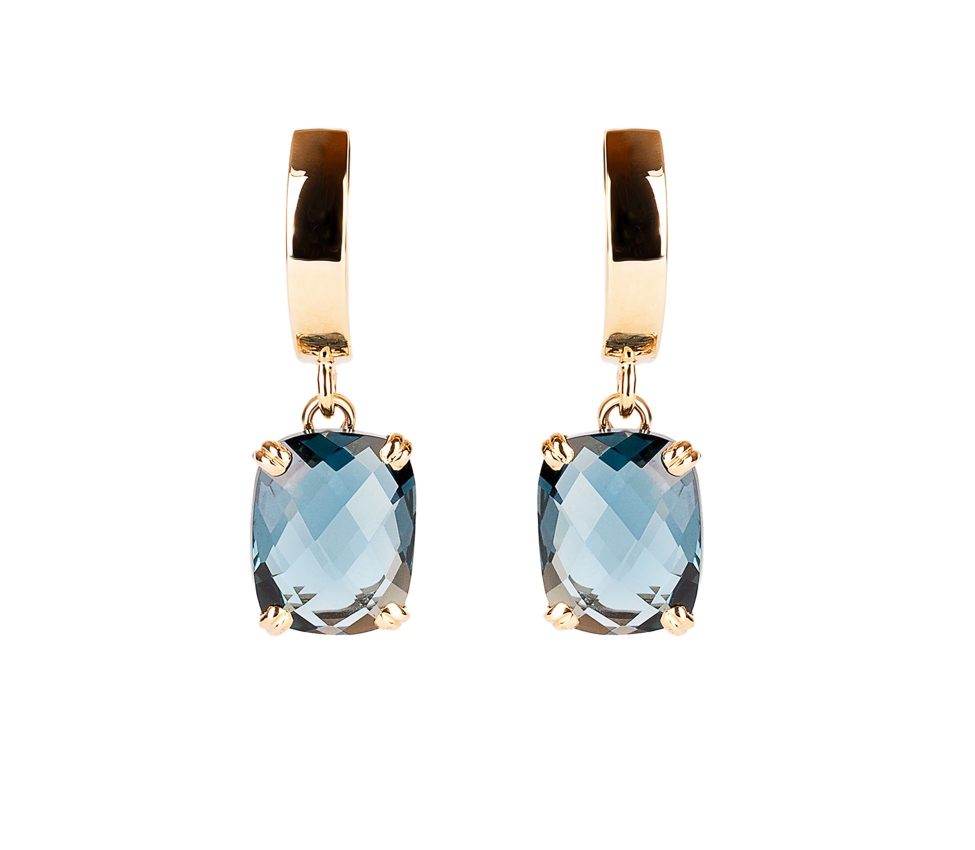 Kolczyki Dolce Vita z topazami London Blue, Złoto 585 - 1