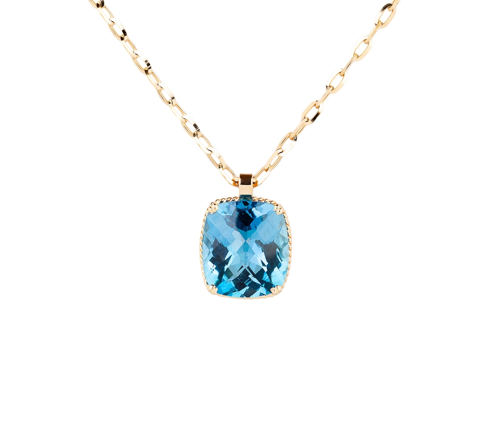 Zawieszka Dolce Vita z topazem Swiss Blue, Złoto 585 - 1