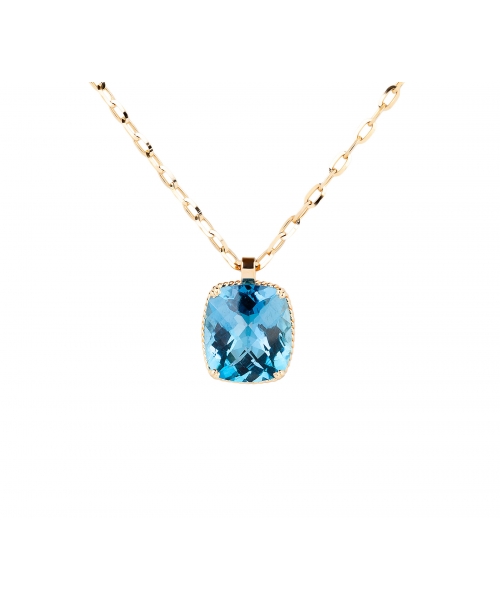 Zawieszka Dolce Vita z topazem Swiss Blue, Złoto 585 - 1
