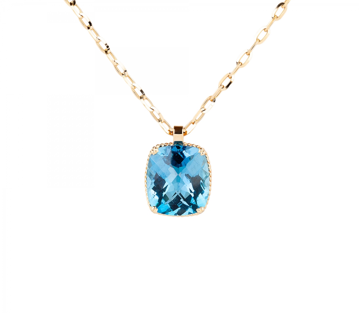 Zawieszka Dolce Vita z topazem Swiss Blue, Złoto 585 - 1