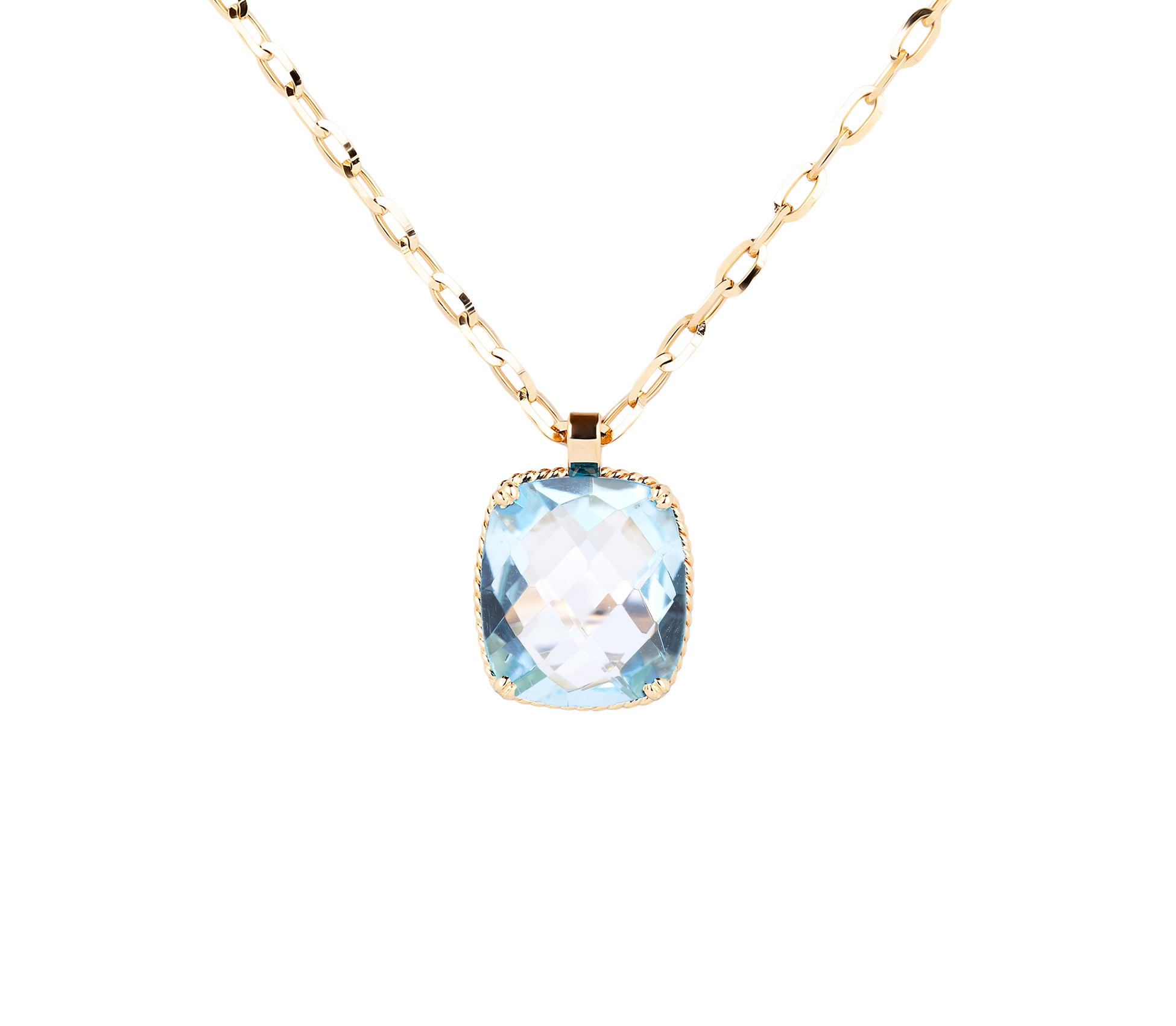 14K Gold Dolce Vita Pendant with Topaz Sky Blue - 1 14K Gold Dolce Vita Pendant with Topaz Sky Blue - 1