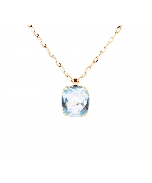 14K Gold Dolce Vita Pendant with Topaz Sky Blue - 1