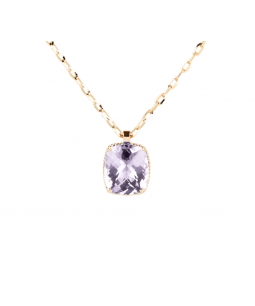 14K Gold Dolce Vita Pendant with Rose Amethyst - 1
