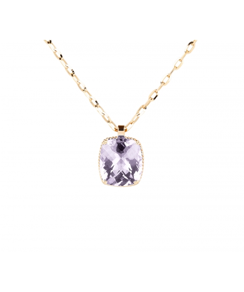 14K Gold Dolce Vita Pendant with Rose Amethyst - 1